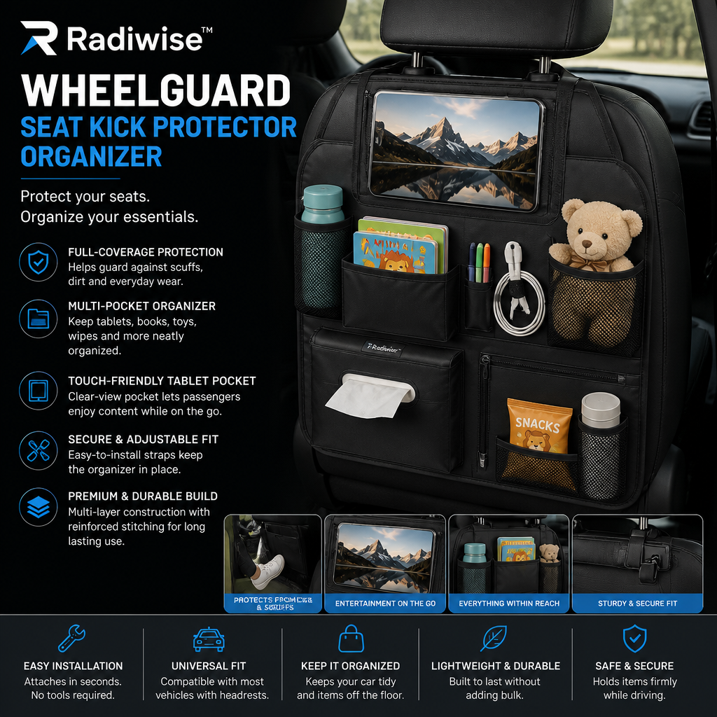 Radiwise™ WheelGuard Seat Kick Protector Organizer