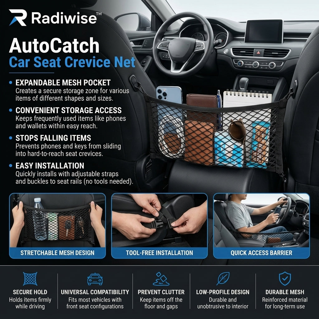 Radiwise™ AutoCatch Car Seat Crevice Net