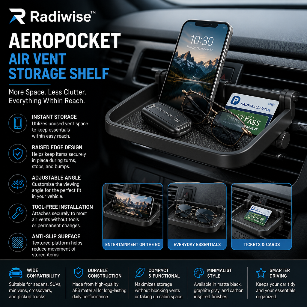 Radiwise™ AeroPocket Air Vent Storage Shelf