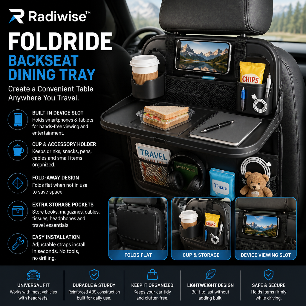 Radiwise™ FoldRide Backseat Dining Tray